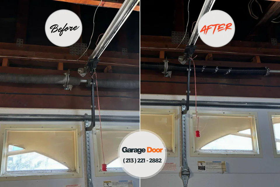 Before and after: garage door repair Baton Rouge, LA